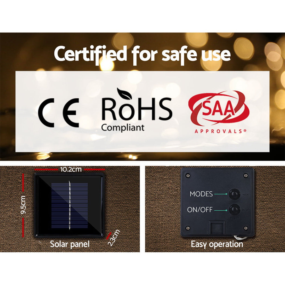 12.5M Christmas Lights Solar Icicle String Light Warm White Jingle Jollys