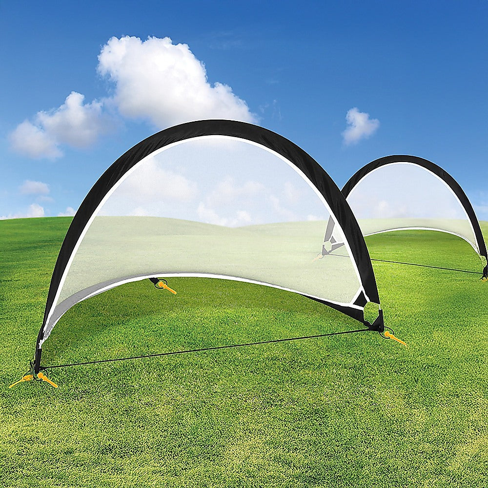 Pair of Soccer Football Goals 180cm Pop Up Portable Quick Set Up