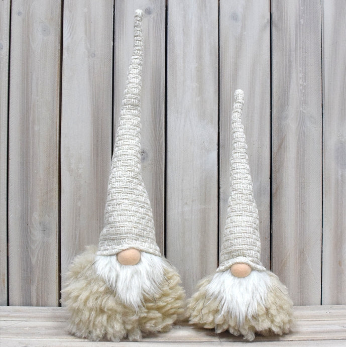 Off White Charming Handcrafted Christmas Gnome - Nordic Tomte Plush Figurine for Holiday Decor(14*14*48cm)